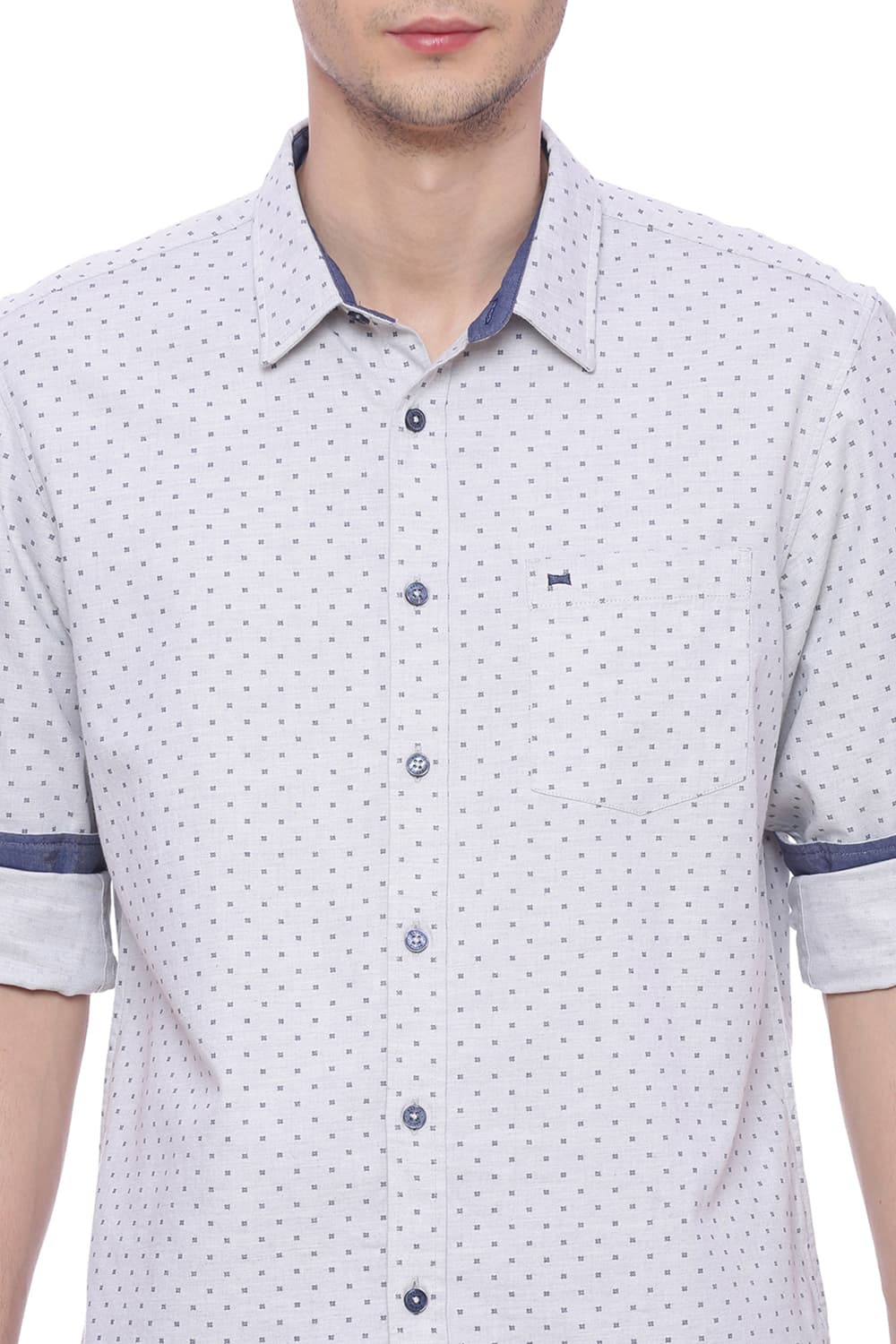 BASICS SLIM FIT PRINTED SHIRT