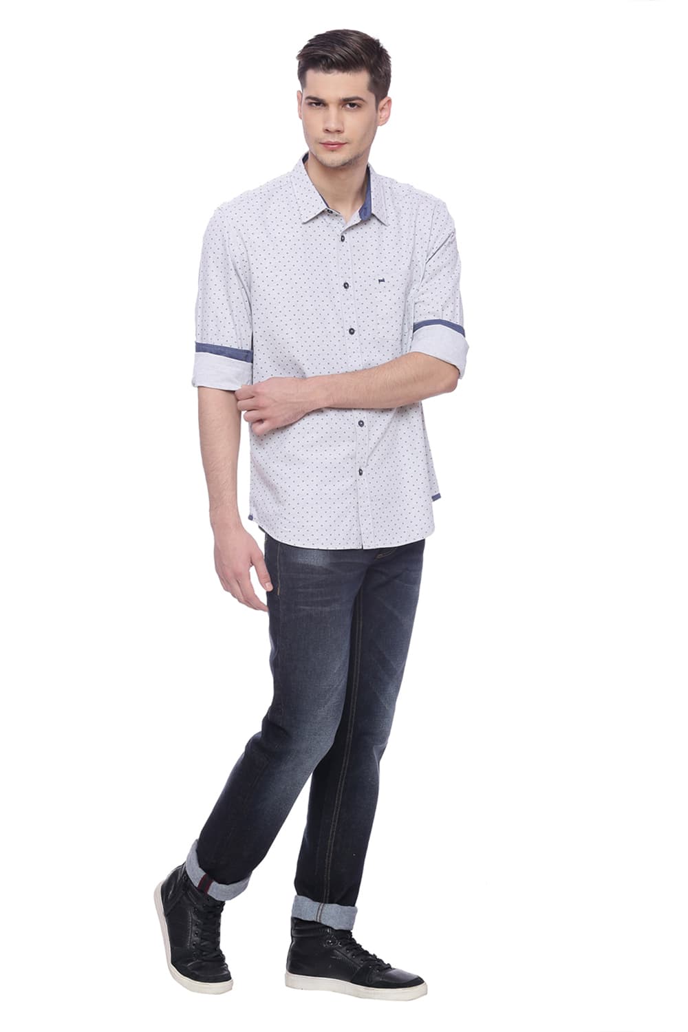 BASICS SLIM FIT PRINTED SHIRT