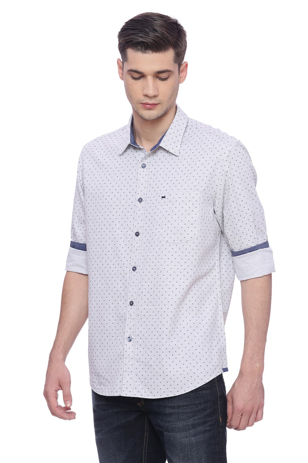 BASICS SLIM FIT PRINTED SHIRT