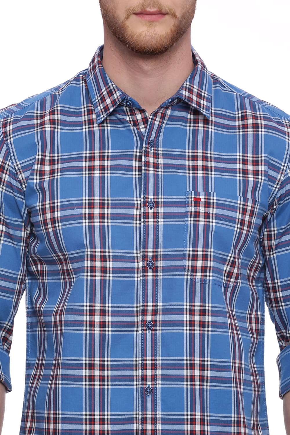 BASICS SLIM FIT CHECKS SHIRT