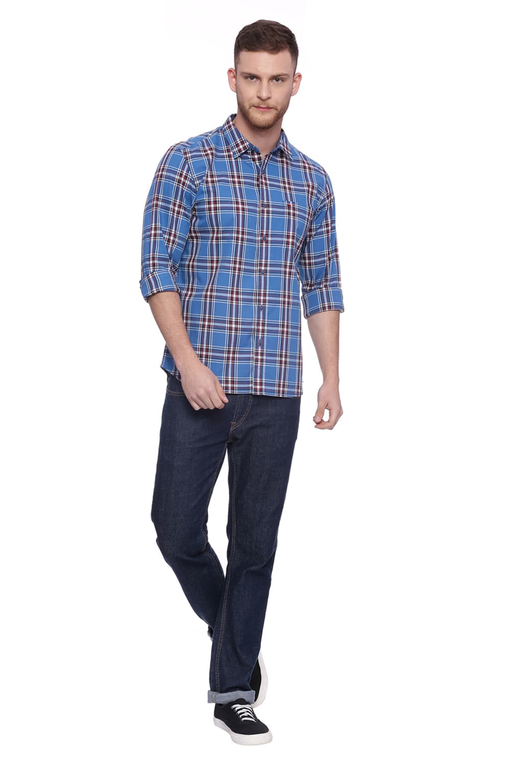 BASICS SLIM FIT CHECKS SHIRT