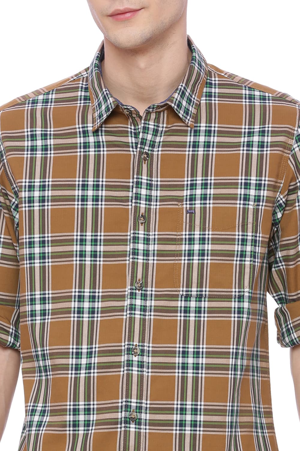 BASICS SLIM FIT CHECKS SHIRT