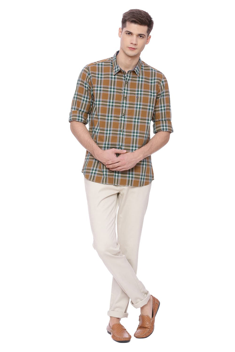 BASICS SLIM FIT CHECKS SHIRT