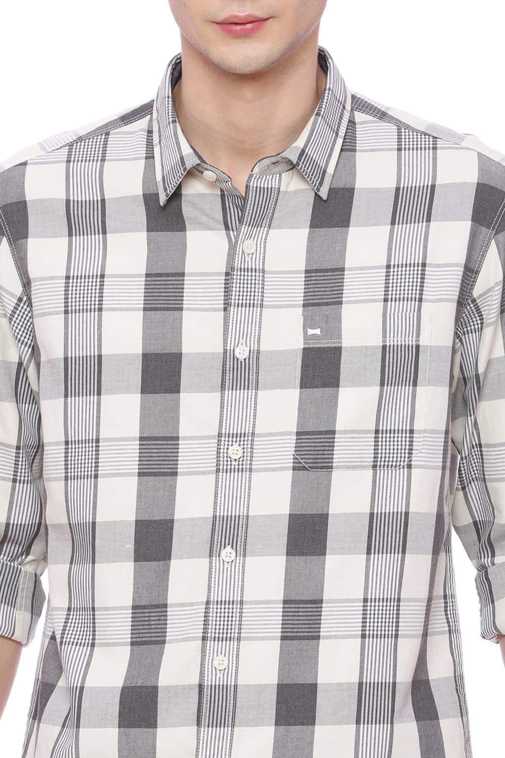 BASICS SLIM FIT CHECKS SHIRT