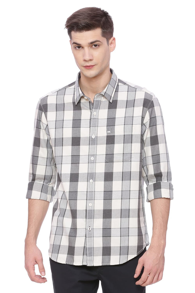 BASICS SLIM FIT CHECKS SHIRT