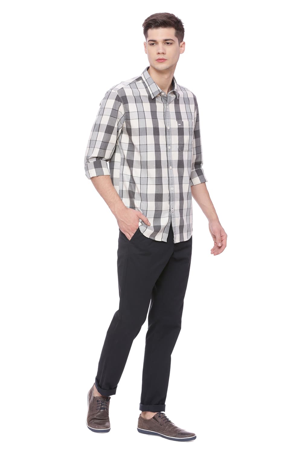 BASICS SLIM FIT CHECKS SHIRT