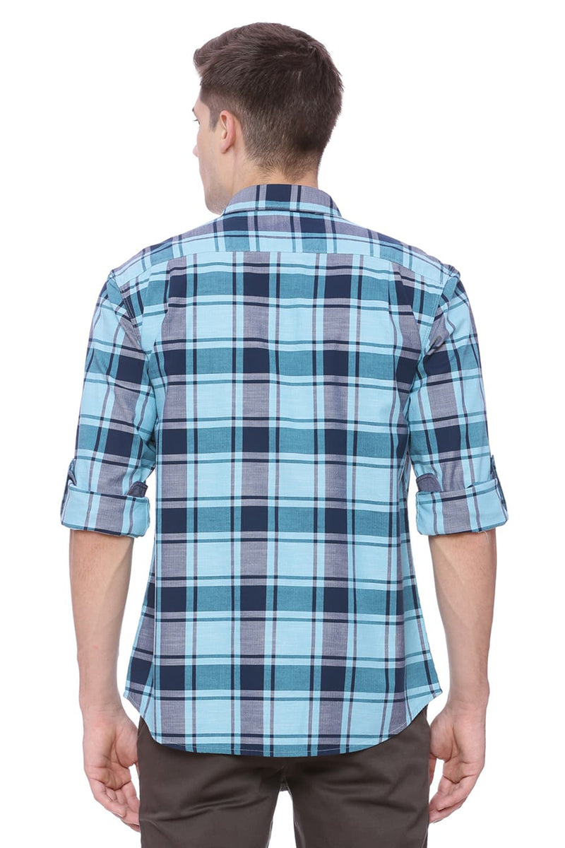 BASICS SLIM FIT CHECKS SHIRT