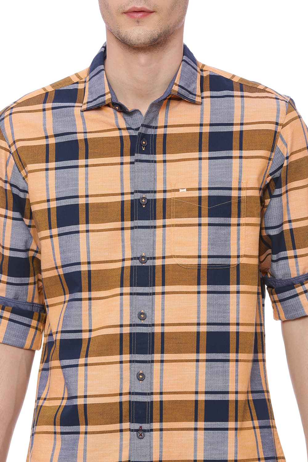 BASICS SLIM FIT CHECKS SHIRT