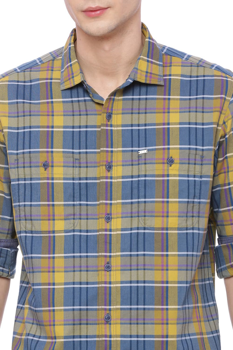 BASICS SLIM FIT CHECKS SHIRT