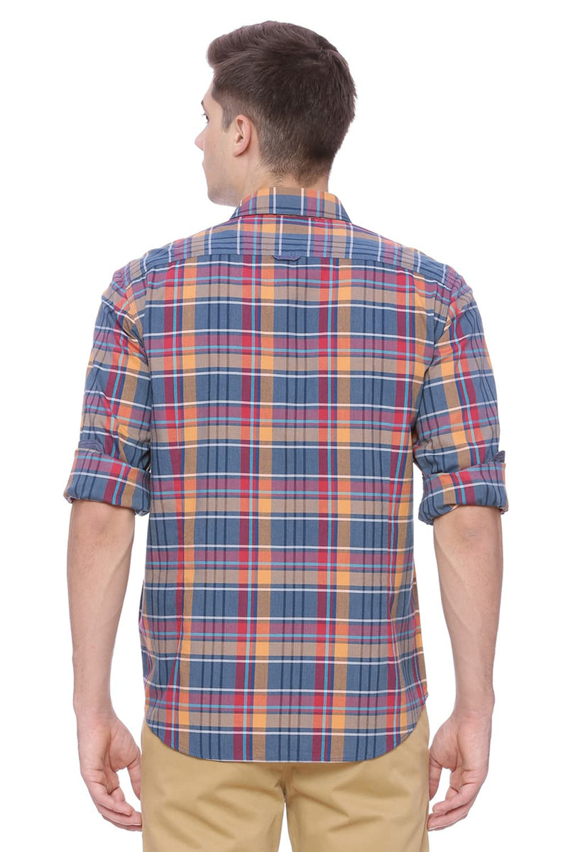 BASICS SLIM FIT CHECKS SHIRT