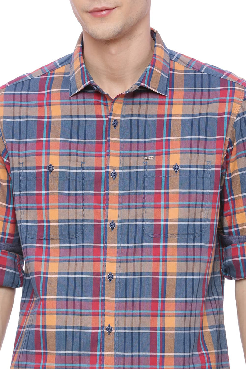 BASICS SLIM FIT CHECKS SHIRT