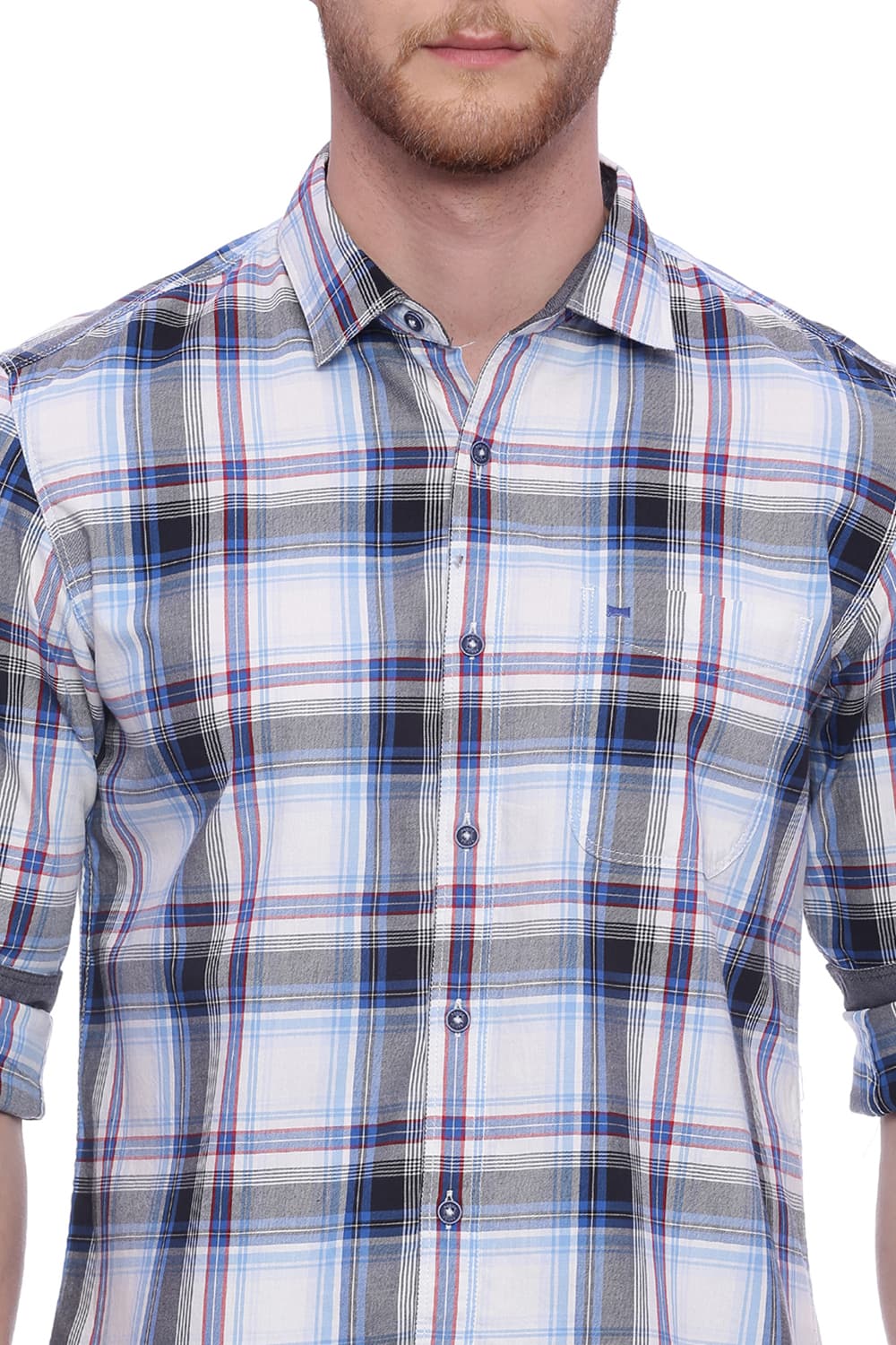 BASICS SLIM FIT CHECKS SHIRT