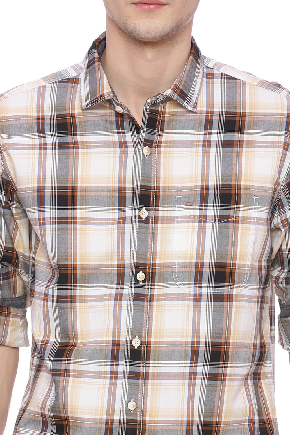 BASICS SLIM FIT CHECKS SHIRT