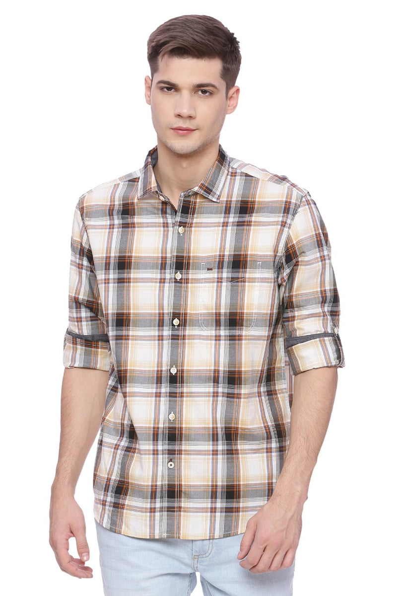 BASICS SLIM FIT CHECKS SHIRT