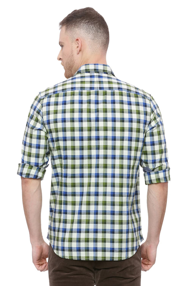 BASICS SLIM FIT CHECKS SHIRT