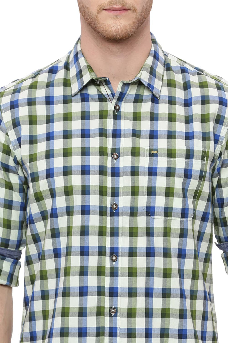 BASICS SLIM FIT CHECKS SHIRT