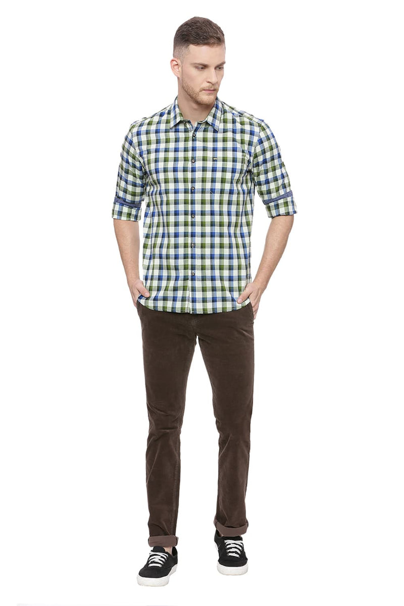 BASICS SLIM FIT CHECKS SHIRT