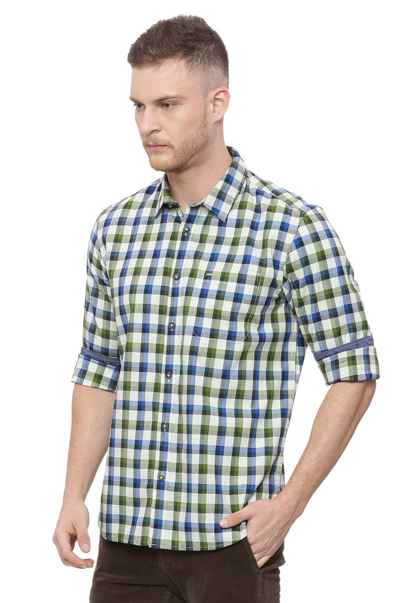 BASICS SLIM FIT CHECKS SHIRT