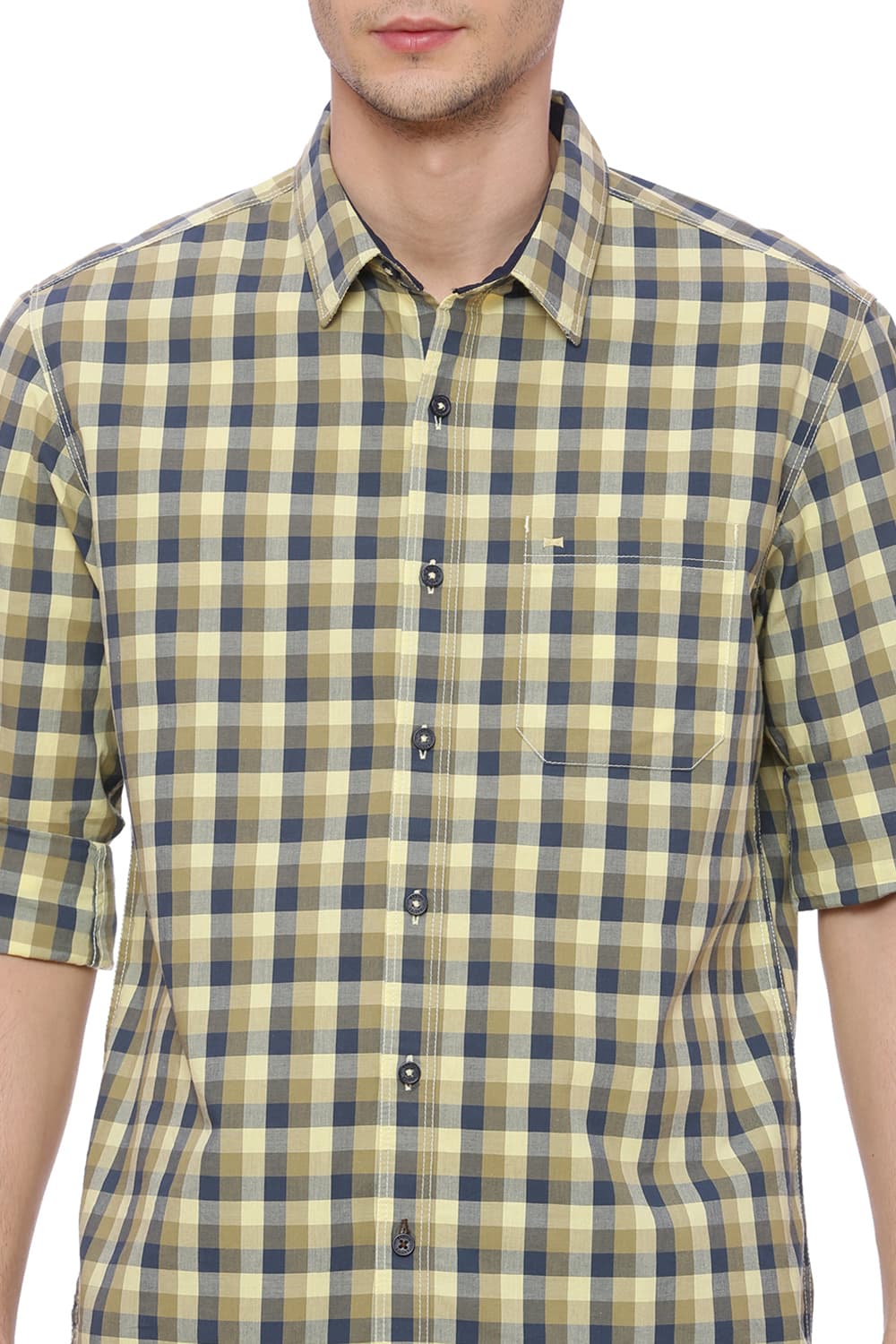 BASICS SLIM FIT CHECKS SHIRT