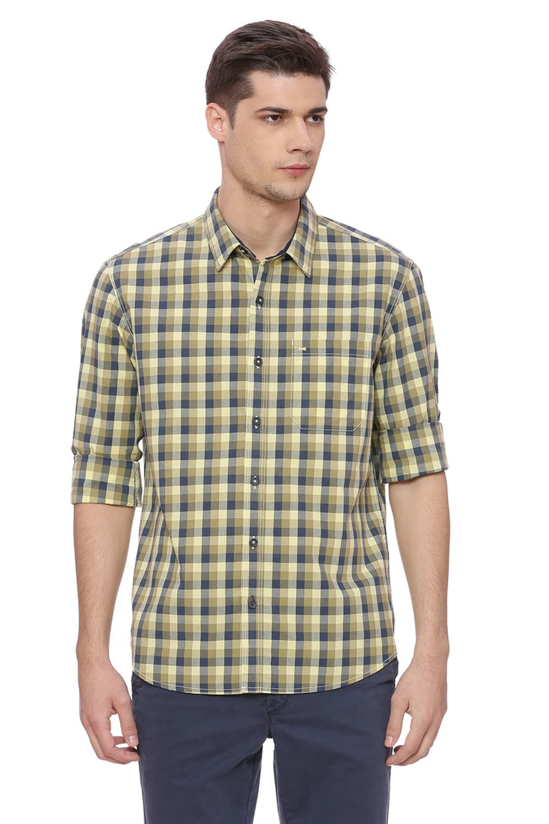 BASICS SLIM FIT CHECKS SHIRT