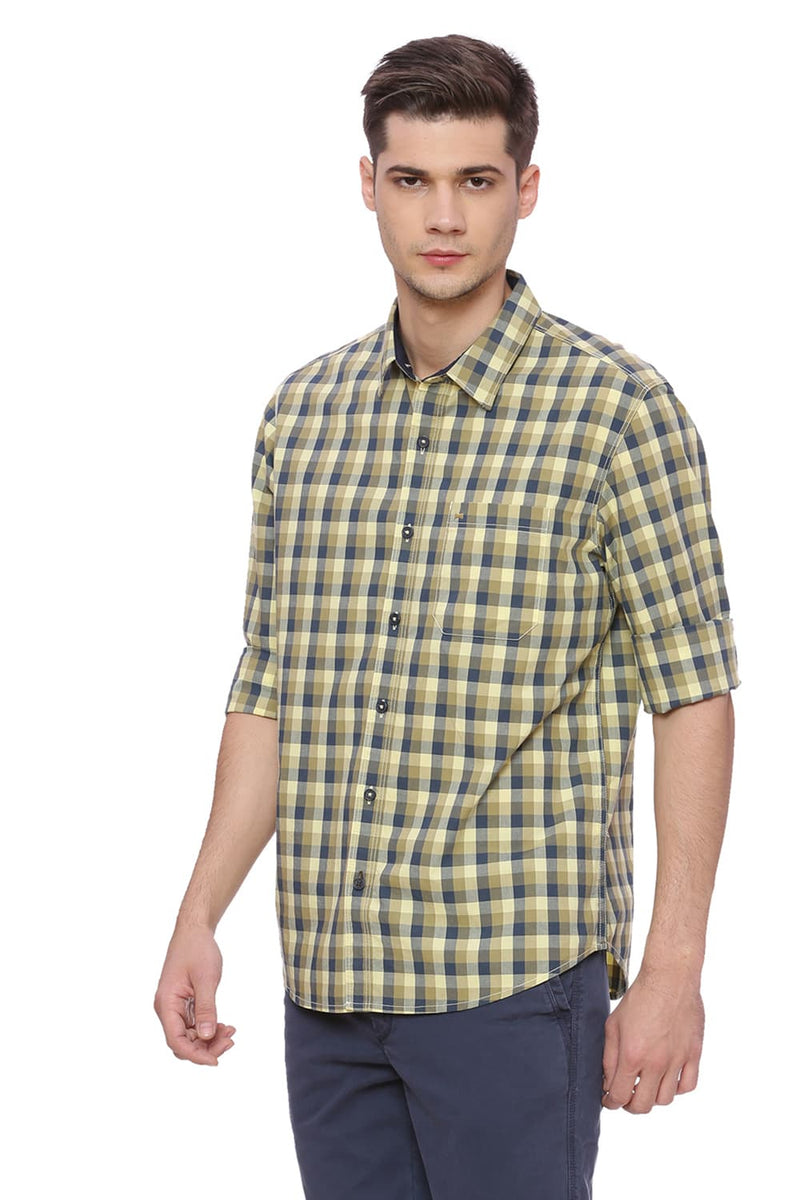 BASICS SLIM FIT CHECKS SHIRT