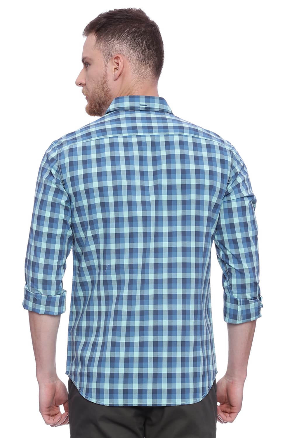 BASICS SLIM FIT CHECKS SHIRT