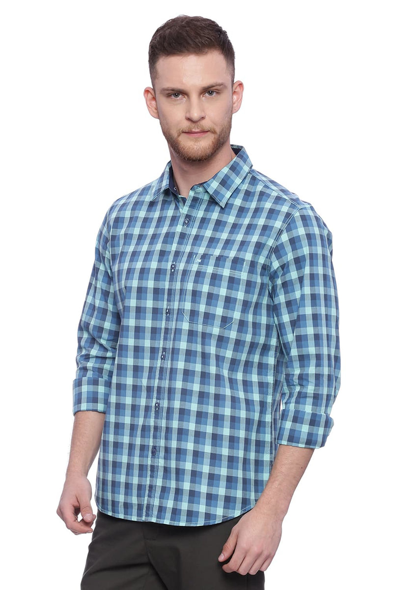 BASICS SLIM FIT CHECKS SHIRT