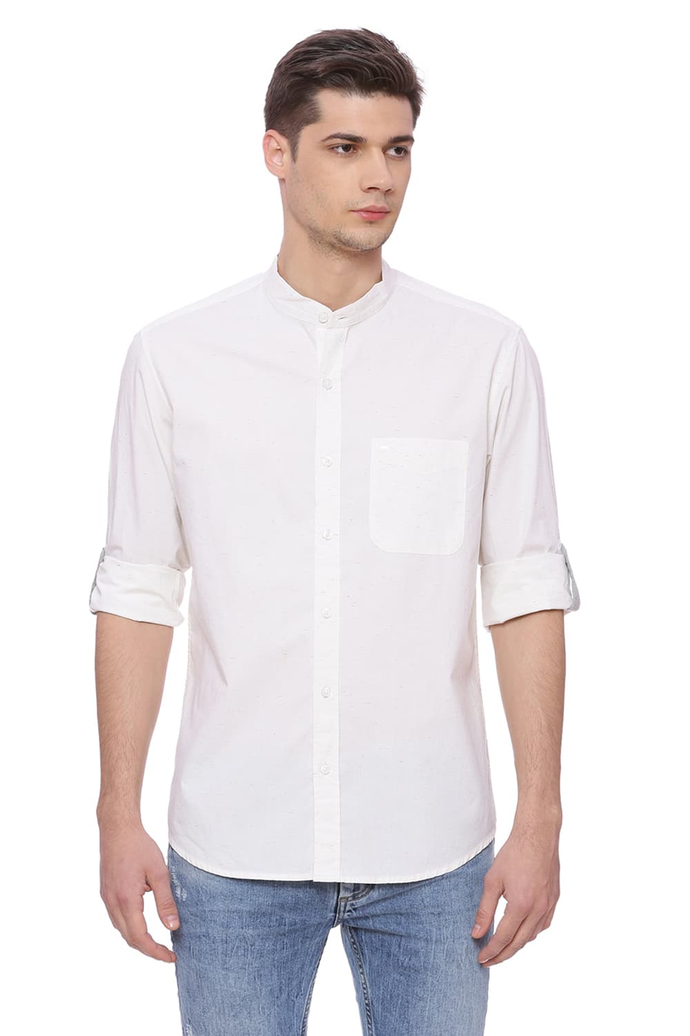 BASICS SLIM FIT NEPS SHIRT