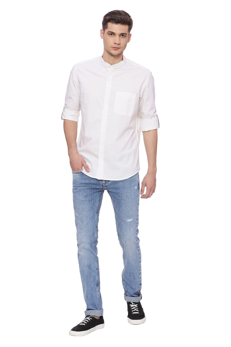 BASICS SLIM FIT NEPS SHIRT