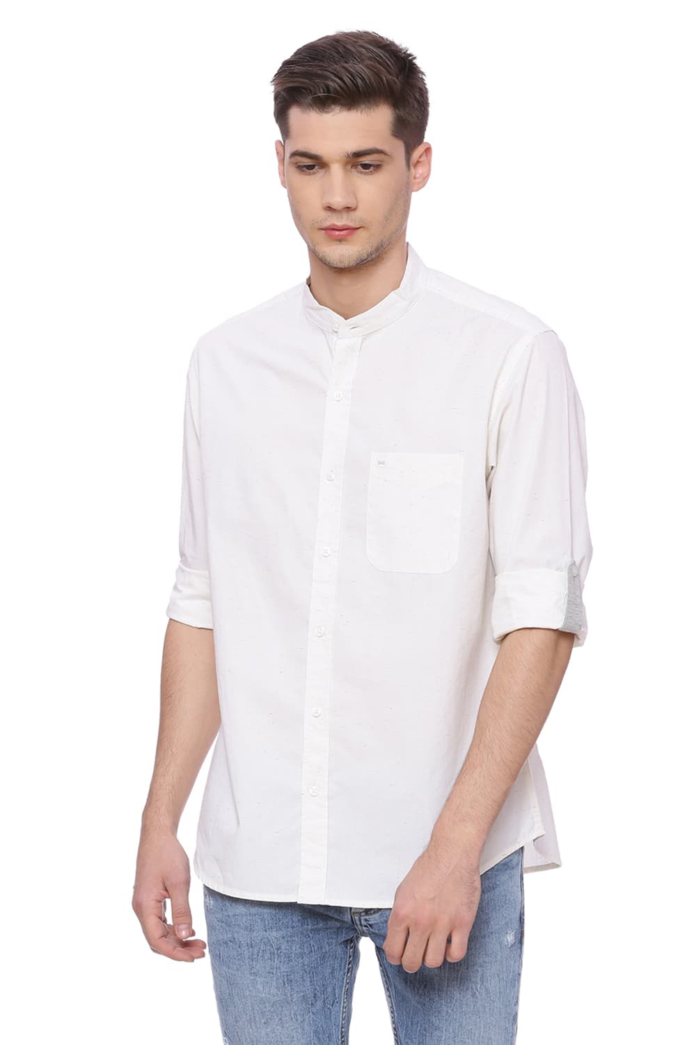 BASICS SLIM FIT NEPS SHIRT