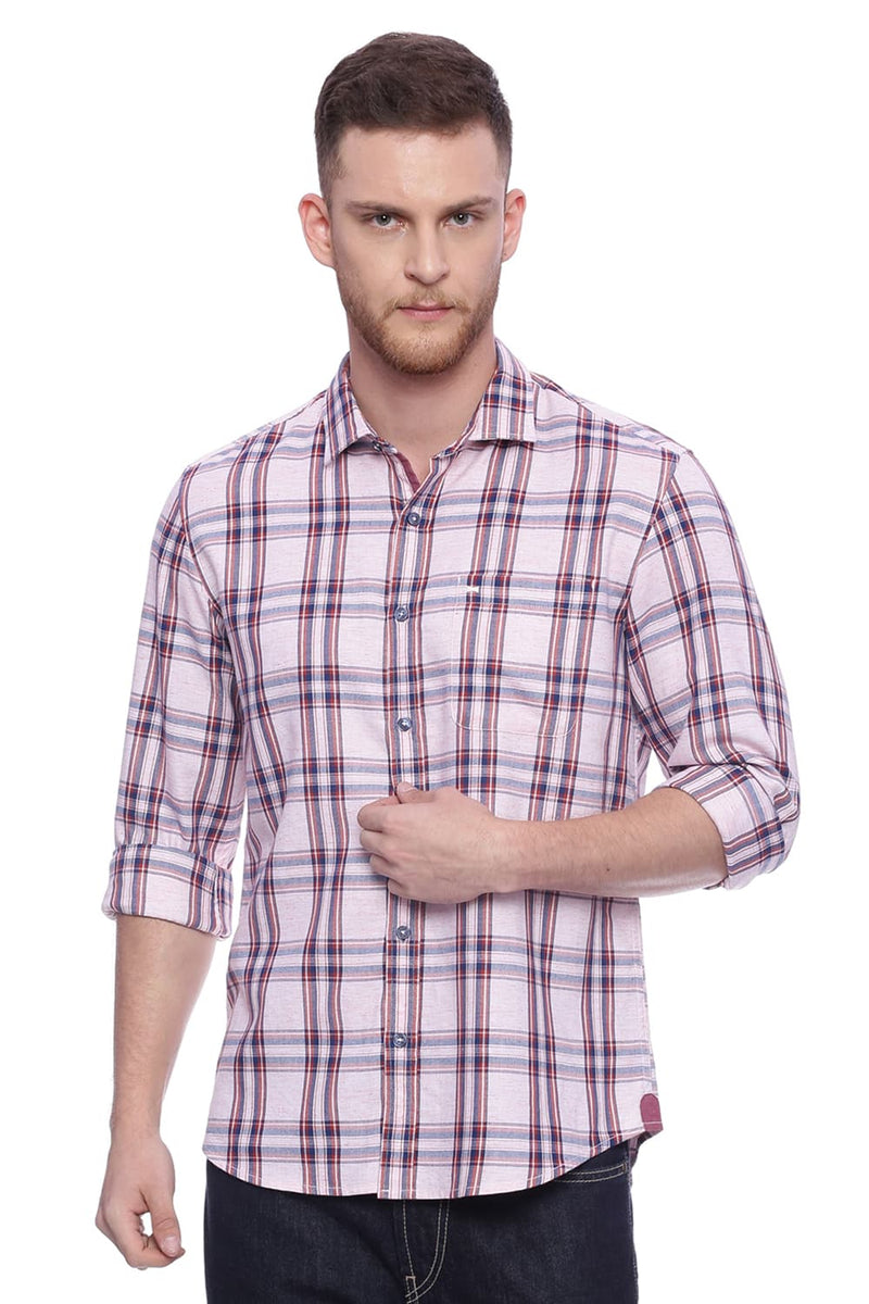 BASICS SLIM FIT CHECKS SHIRT