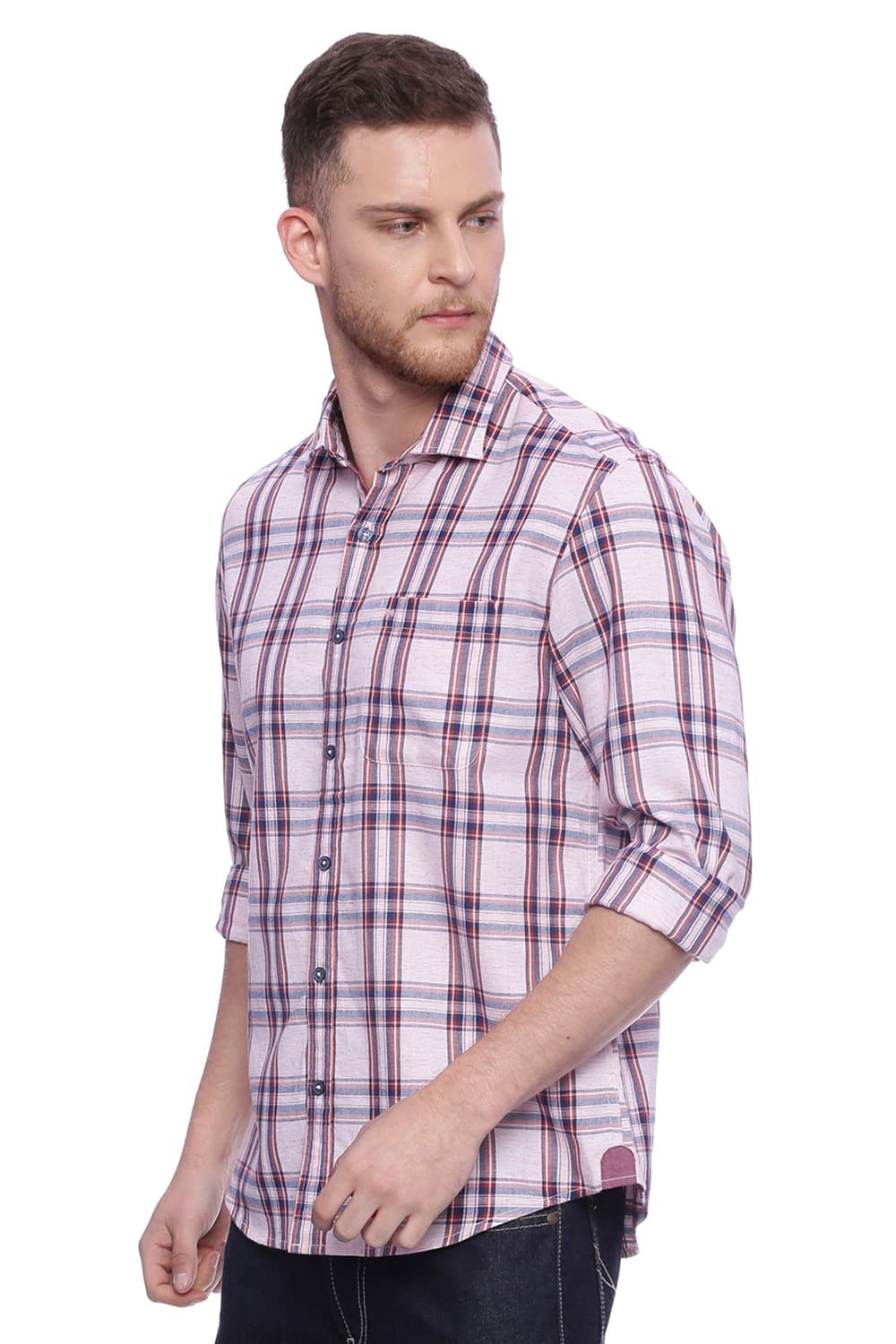 BASICS SLIM FIT CHECKS SHIRT