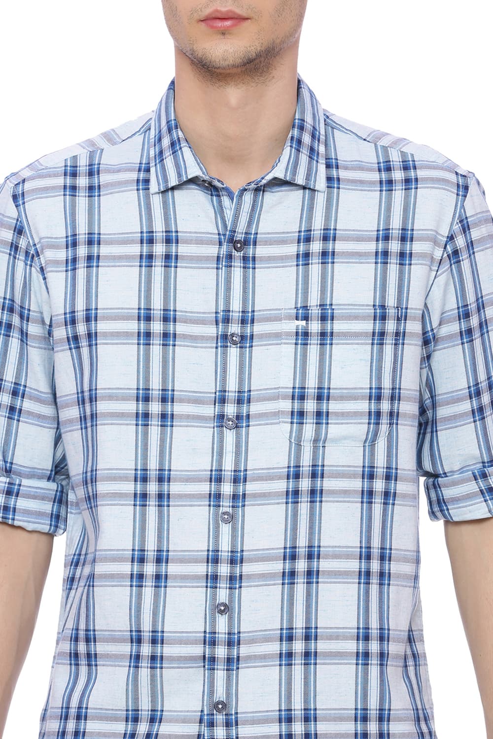 BASICS SLIM FIT CHECKS SHIRT