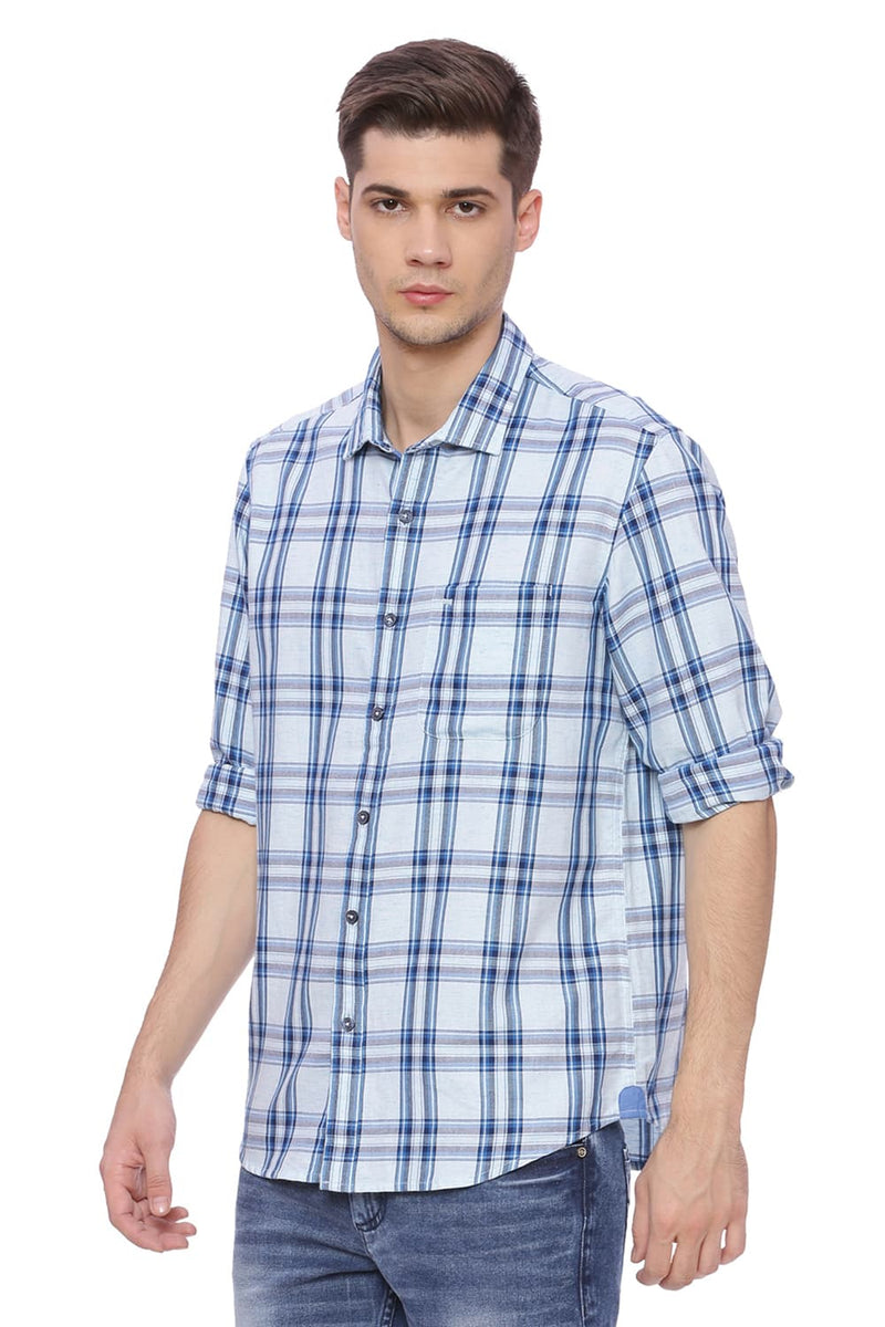 BASICS SLIM FIT CHECKS SHIRT