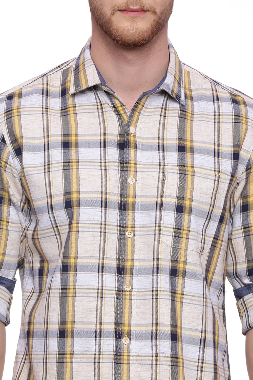 BASICS SLIM FIT CHECKS SHIRT