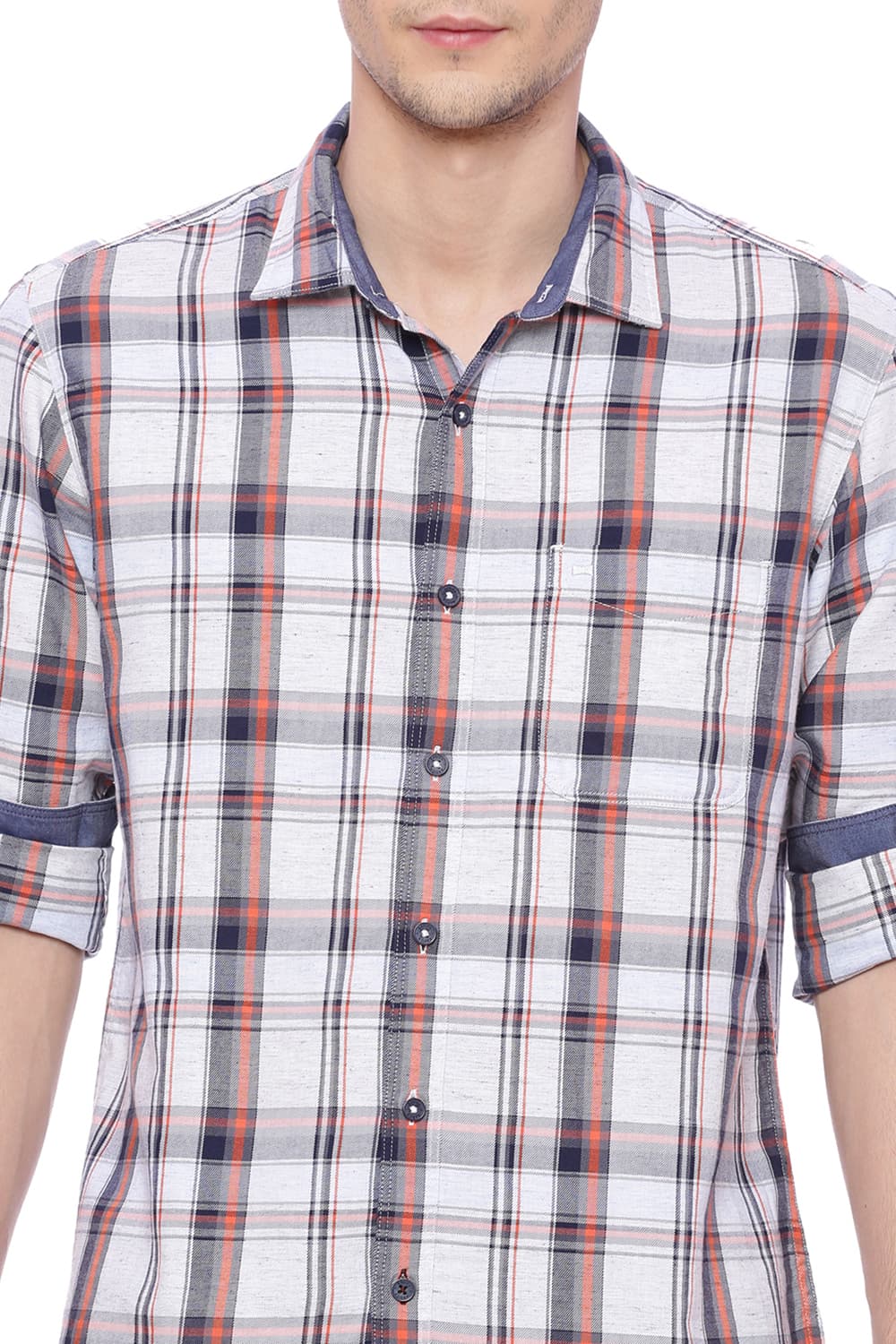 BASICS SLIM FIT CHECKS SHIRT