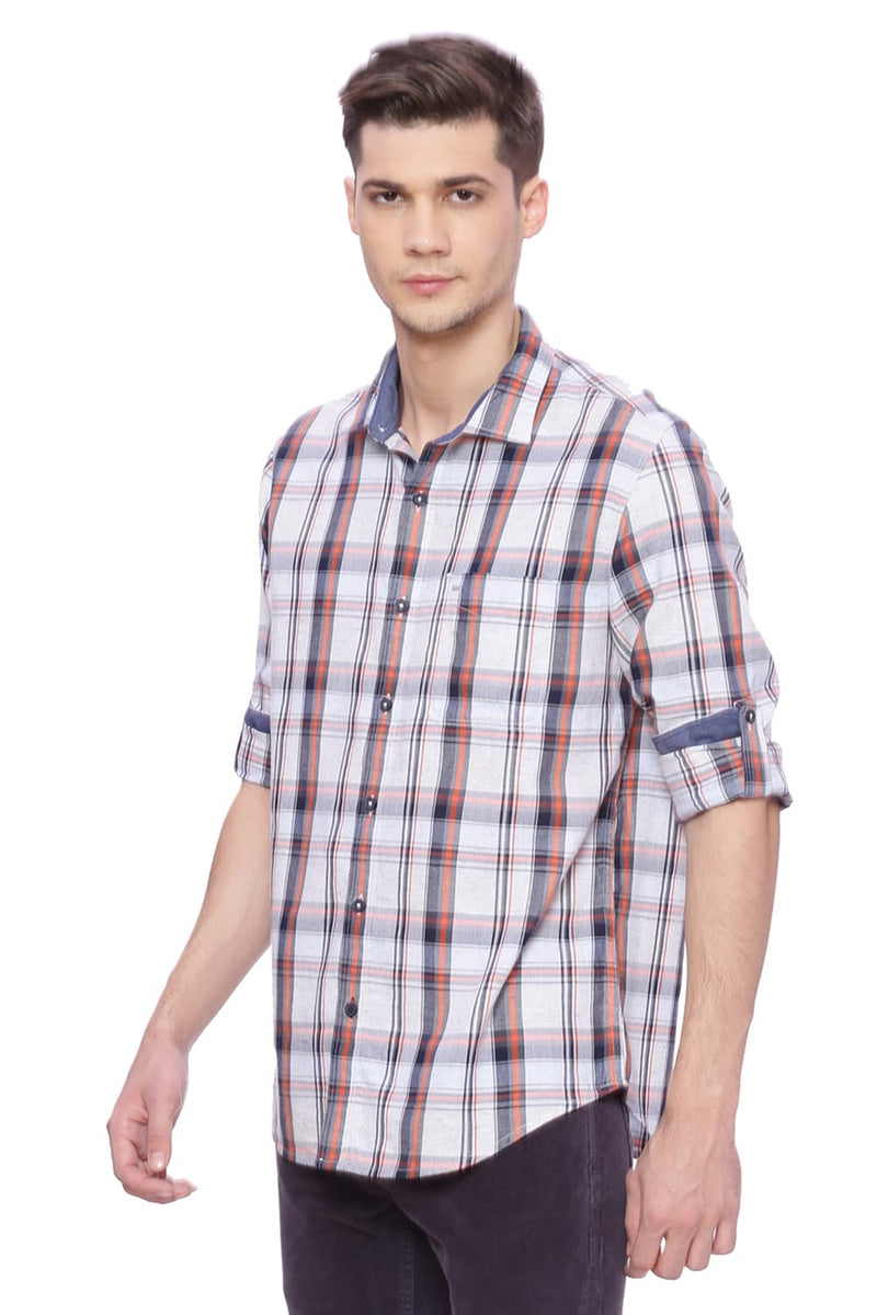 BASICS SLIM FIT CHECKS SHIRT