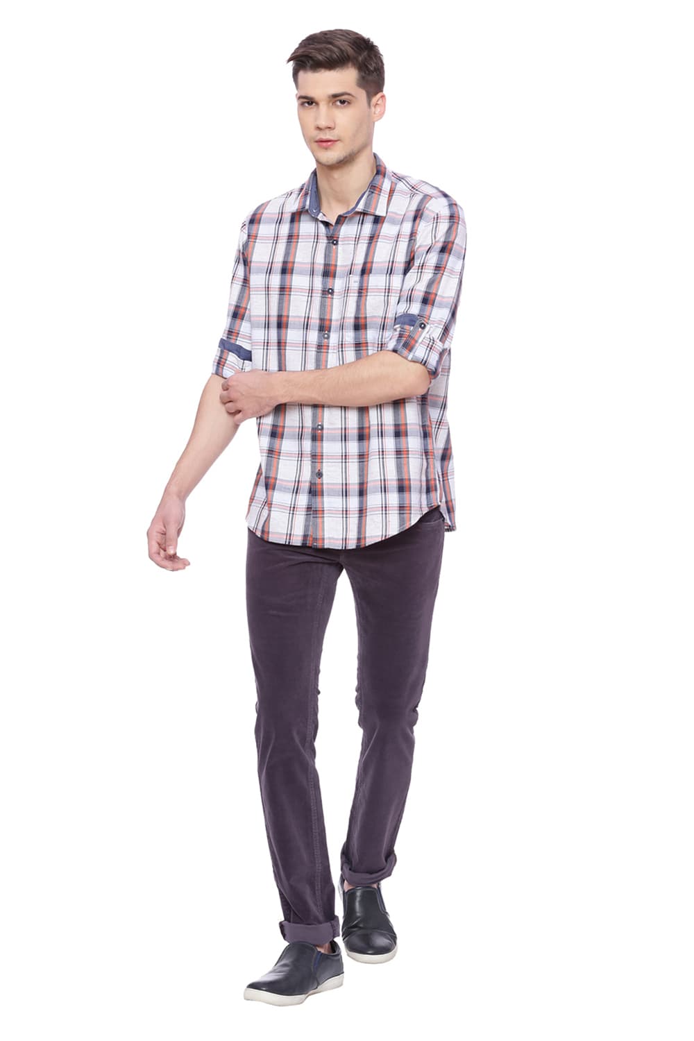 BASICS SLIM FIT CHECKS SHIRT