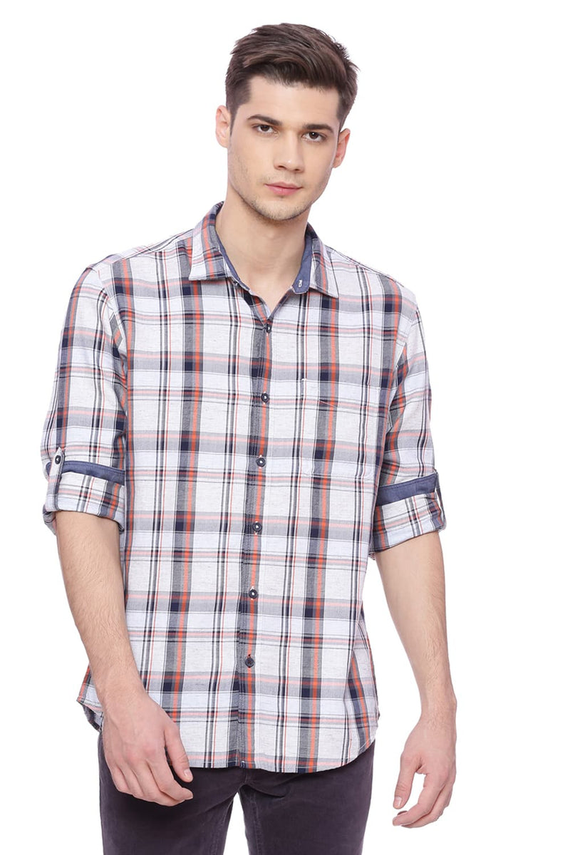 BASICS SLIM FIT CHECKS SHIRT