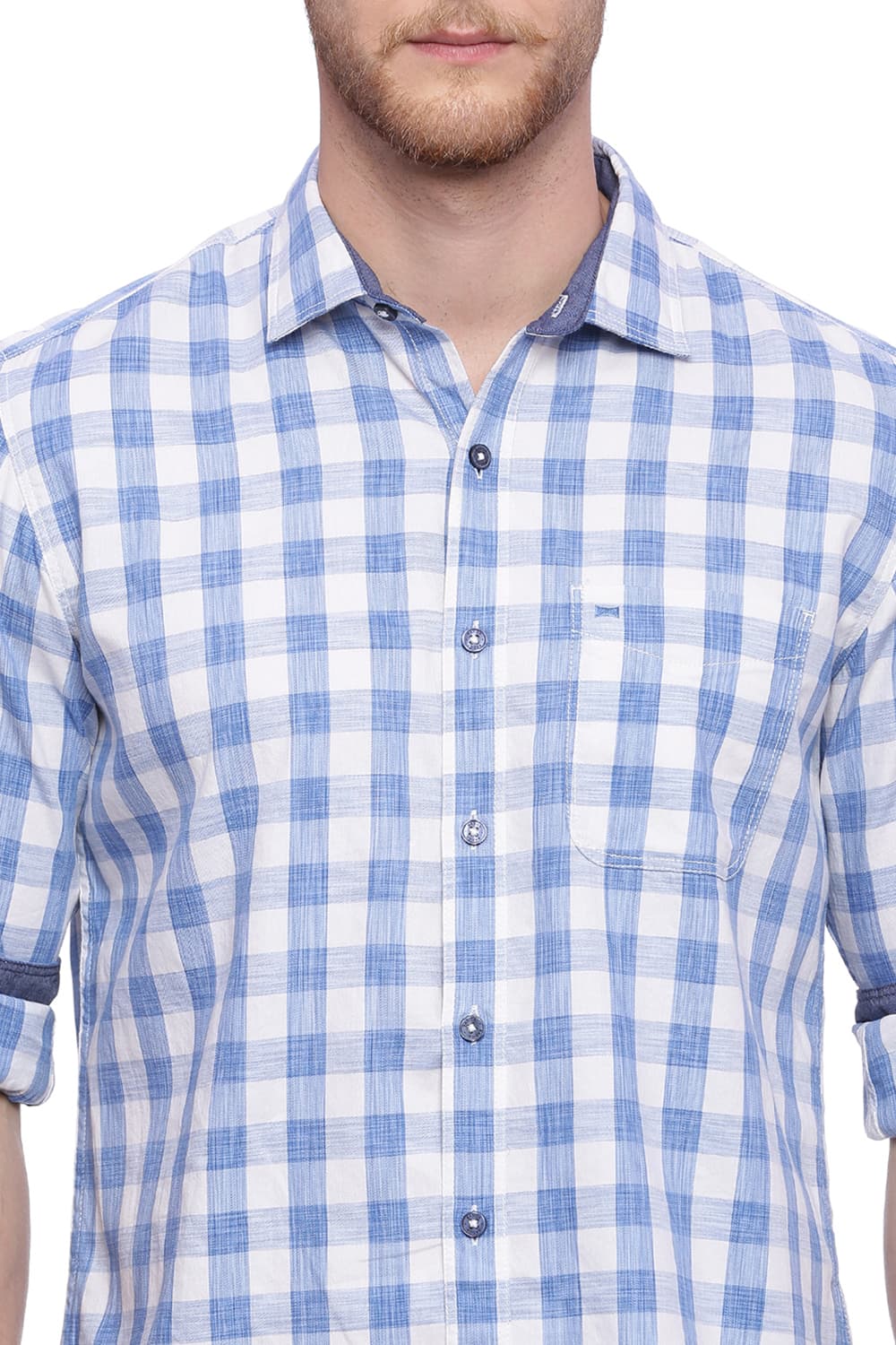 BASICS SLIM FIT CHECKS SHIRT