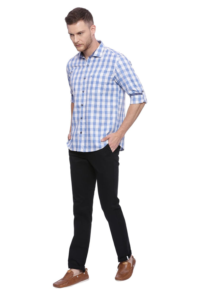 BASICS SLIM FIT CHECKS SHIRT