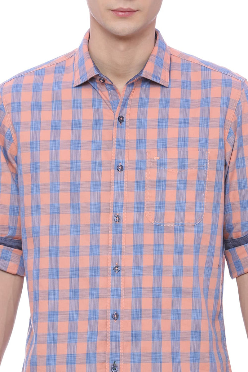 BASICS SLIM FIT CHECKS SHIRT