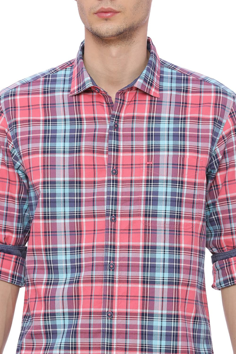 BASICS SLIM FIT CHECKS SHIRT