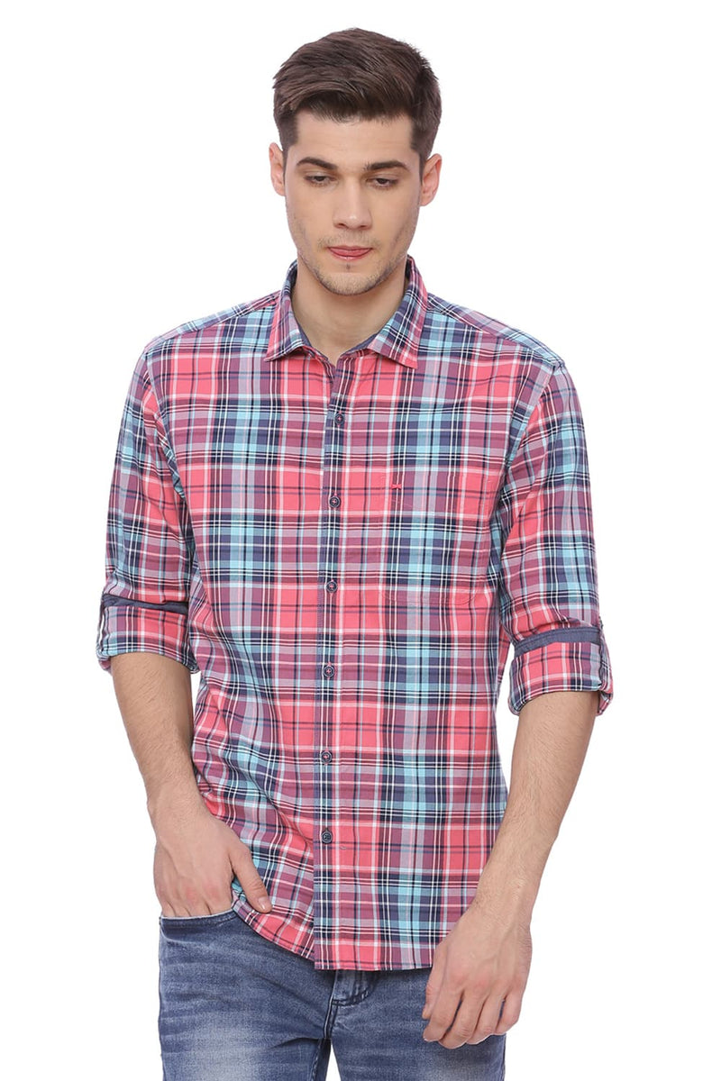 BASICS SLIM FIT CHECKS SHIRT