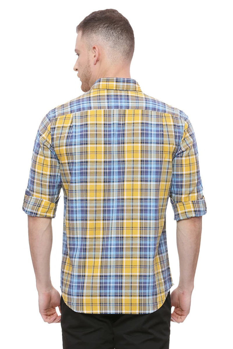 BASICS SLIM FIT CHECKS SHIRT