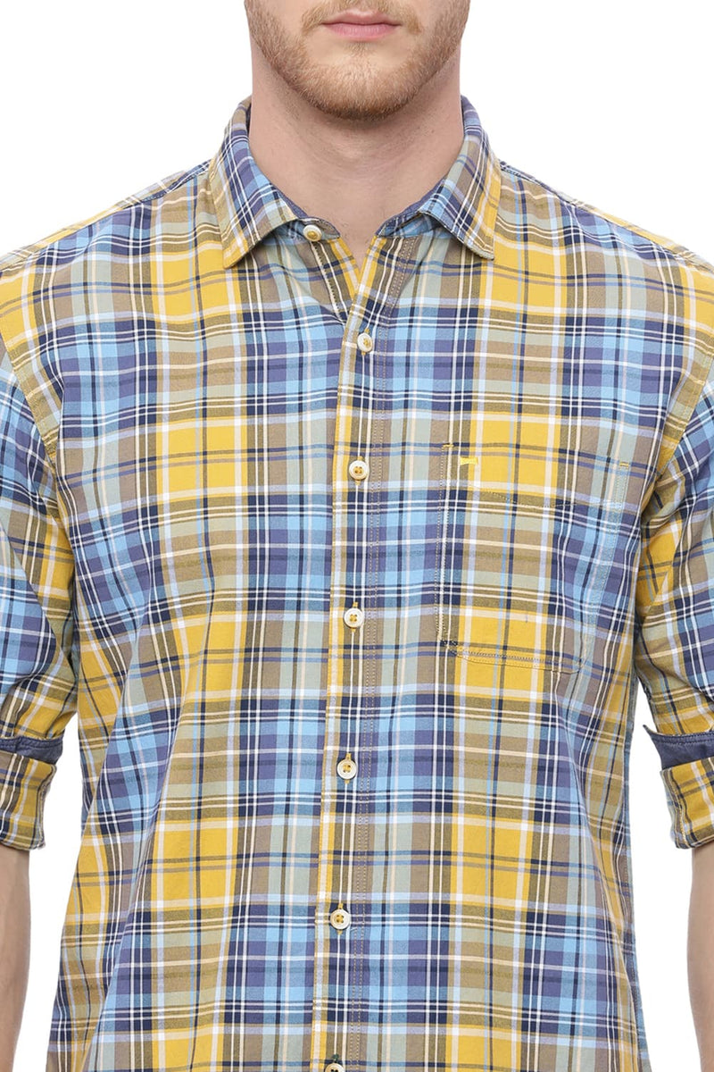 BASICS SLIM FIT CHECKS SHIRT