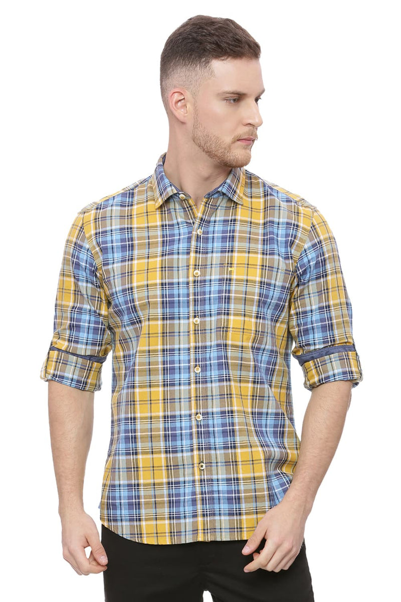 BASICS SLIM FIT CHECKS SHIRT