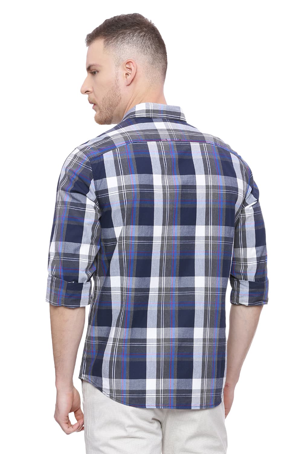 BASICS SLIM FIT CHECKS SHIRT