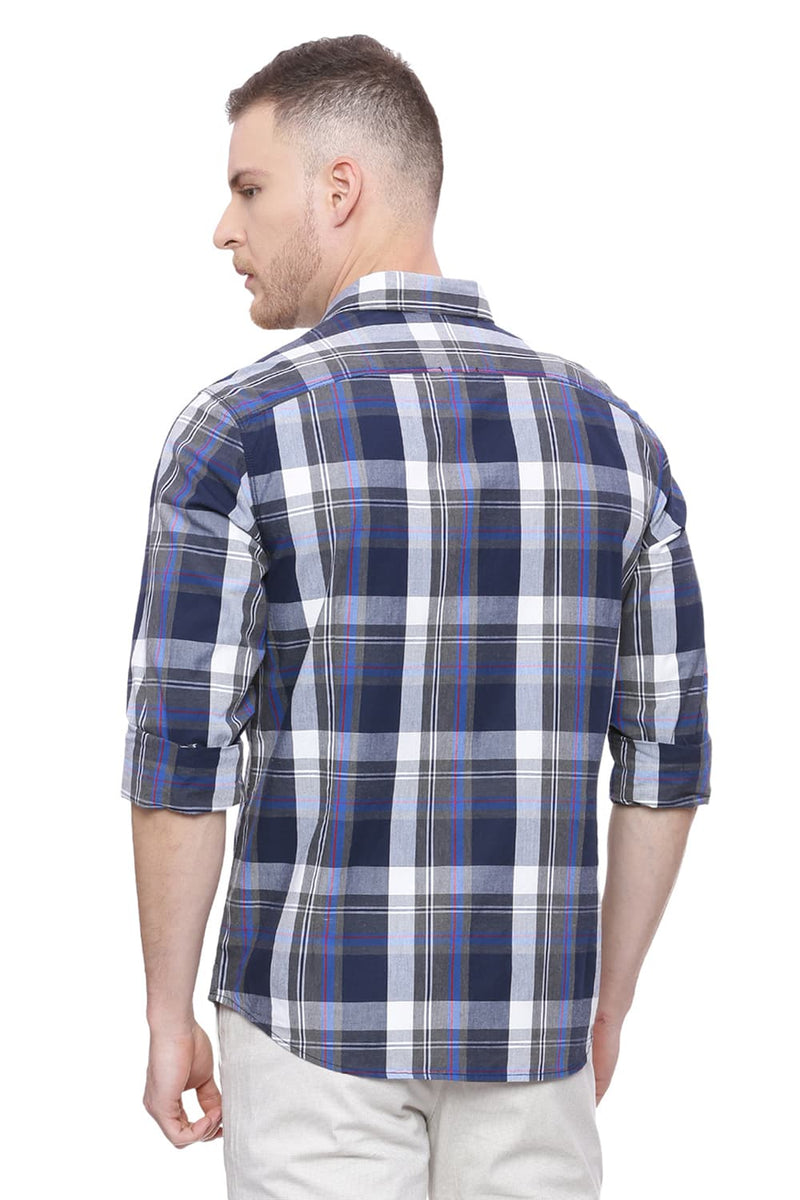 BASICS SLIM FIT CHECKS SHIRT