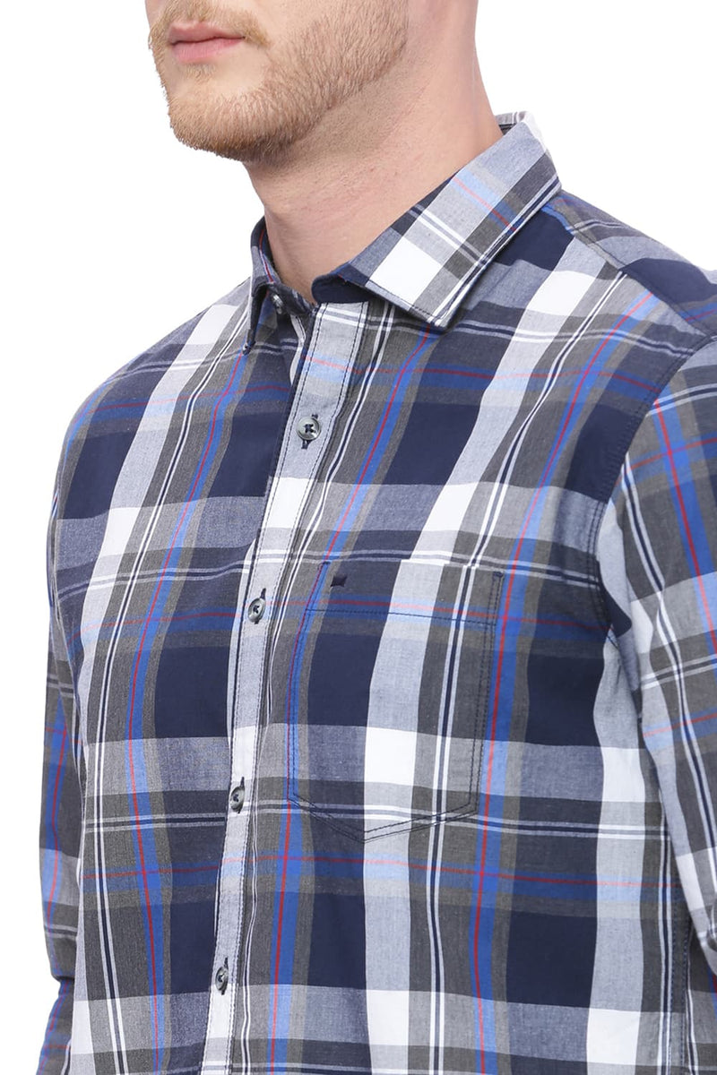 BASICS SLIM FIT CHECKS SHIRT